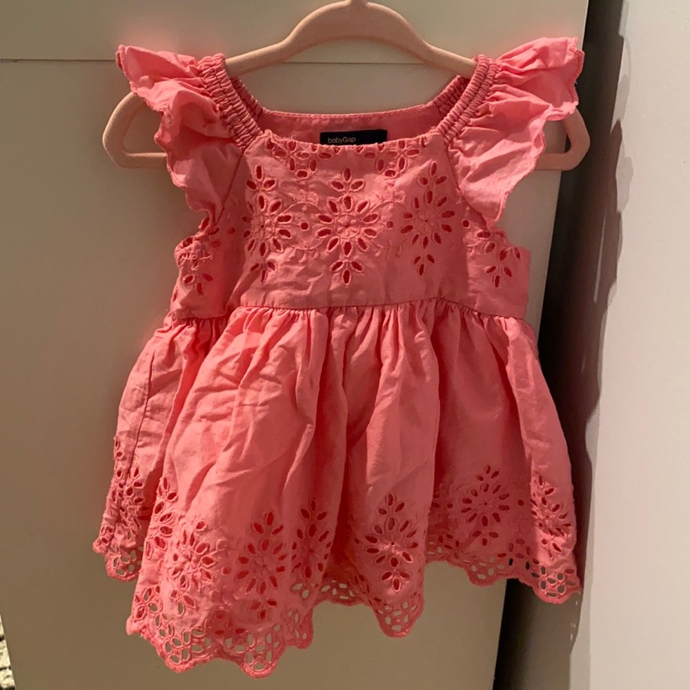 Baby gap pink eyelet dress